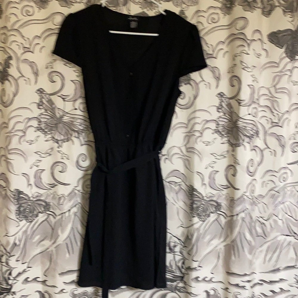 Black button up dress